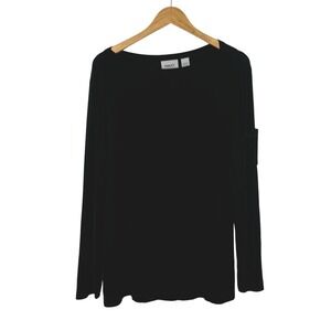 Chico's Travelers Top Womens Size 3 / XL Slinky Black Career Work Casual Vintage